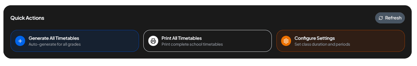 Timetable Quick Actions