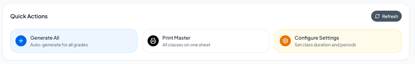 Timetable Quick Actions